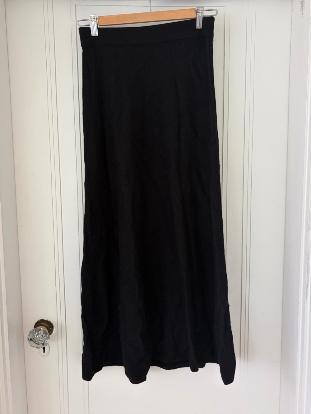 Massimo Dutti Black Wool Maxi Skirt